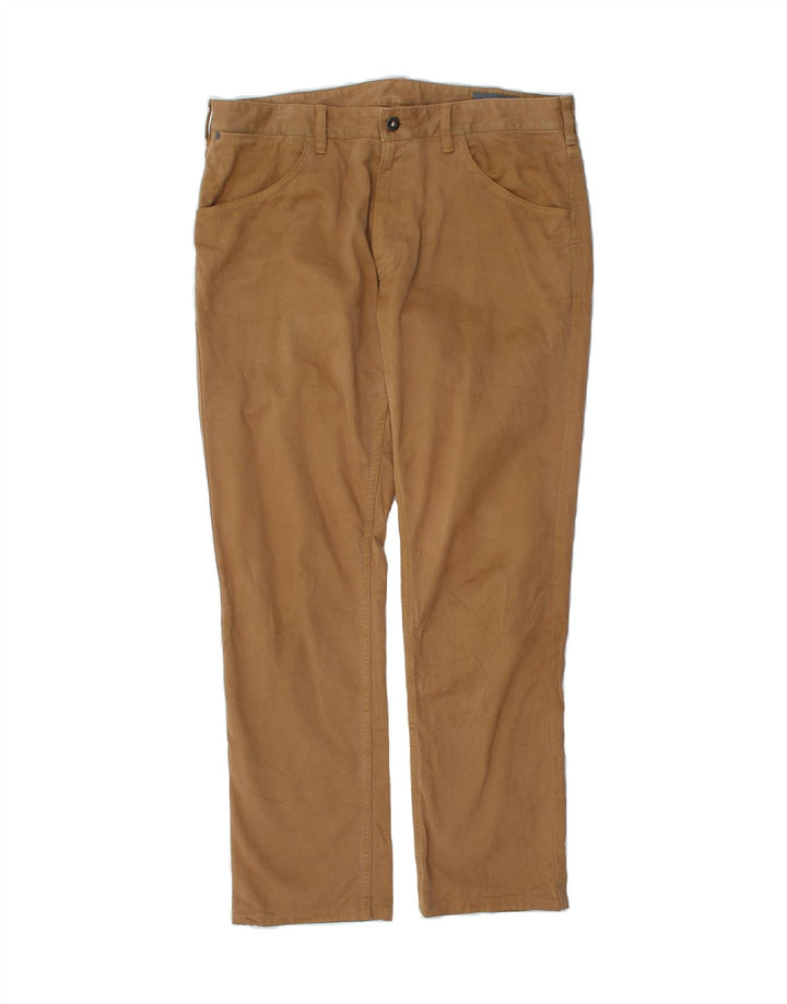 BONOBOS Mens Straight Casual Trousers W34 L29 Brown Cotton Vintage BONOBOS and Second-Hand BONOBOS from Messina Hembry 