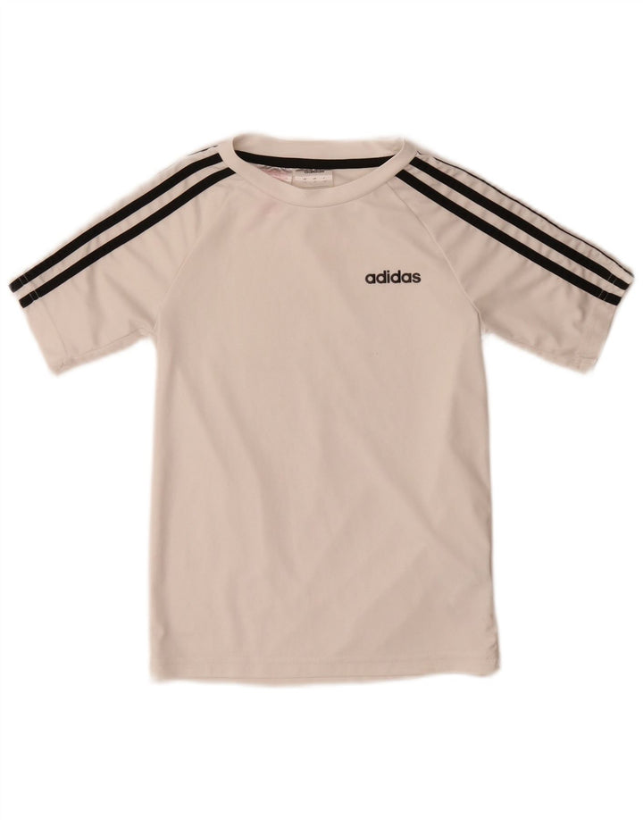Camiseta Adidas Boys Climalite Top 7-8 Anos Poliéster Branco
