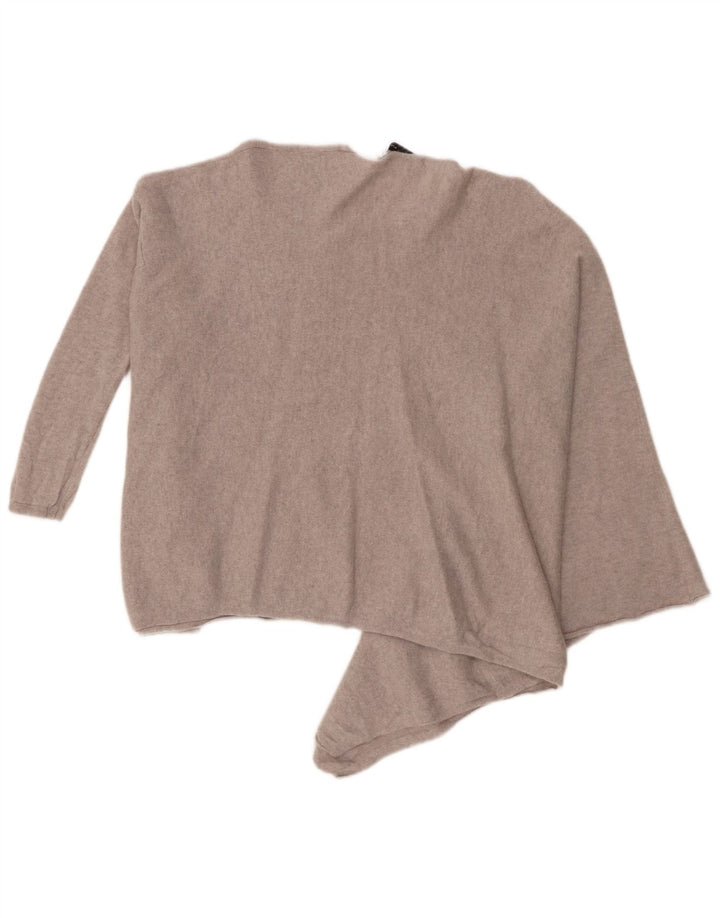 Suéter Zara feminino assimétrico com gola redonda Reino Unido 14 cinza médio