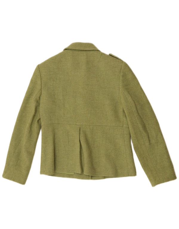 Jaqueta blazer militar feminina Banana Republic com 4 botões Reino Unido 12 verde médio