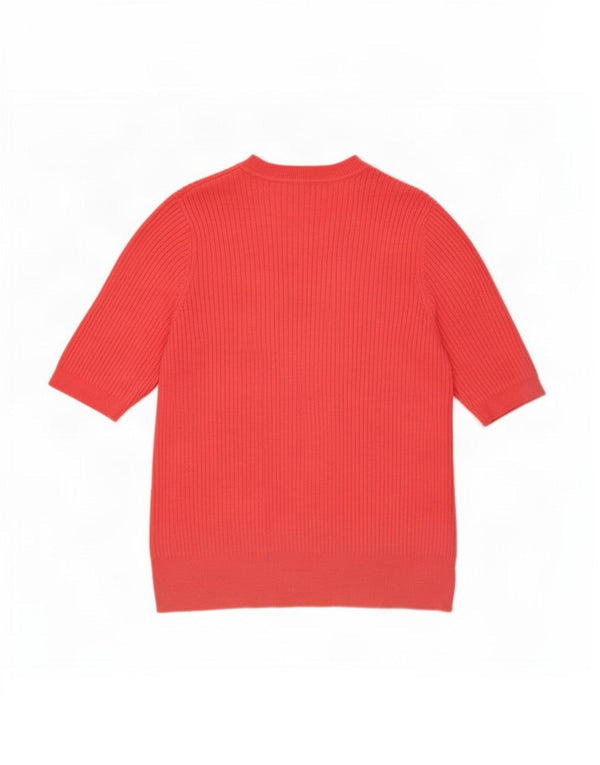 Suéter feminino Marks & Spencer com gola redonda Reino Unido 14 grande rosa