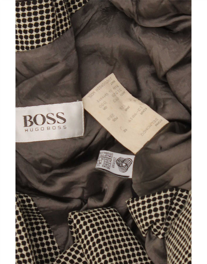Jaqueta blazer feminina Hugo Boss com peito duplo IT 50 XL cinza manchado