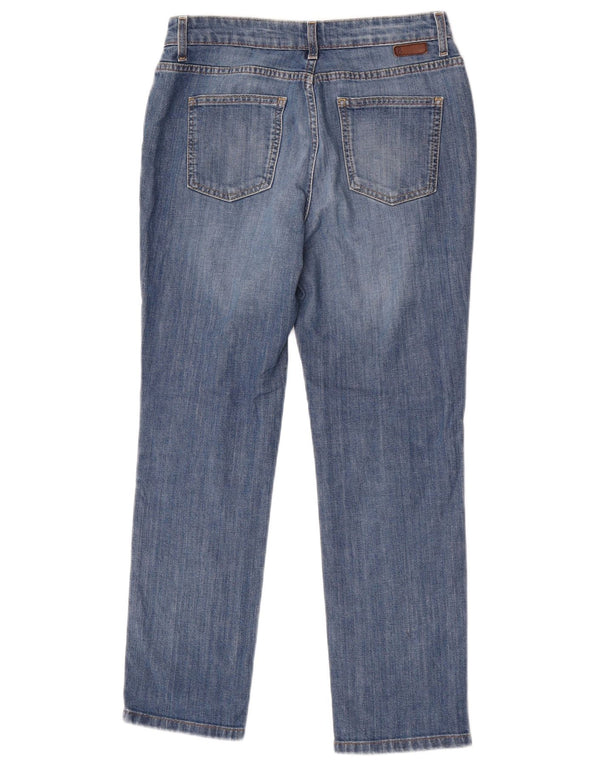 Calça jeans reta feminina Boden UK 10 pequena W28 L27 algodão azul