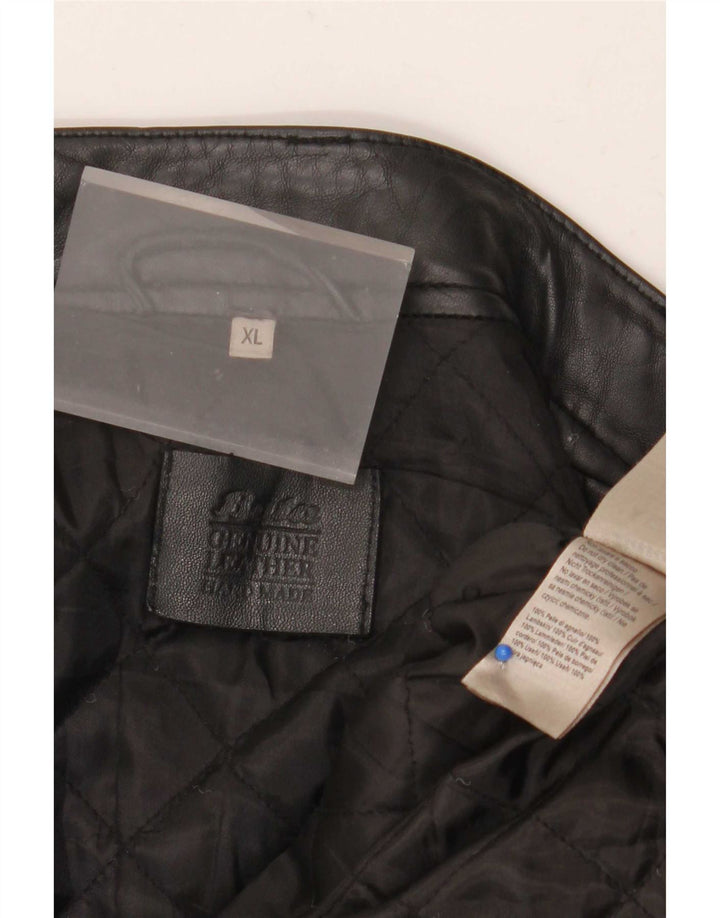 Jaqueta de couro masculina Bata UK 42 XL preta