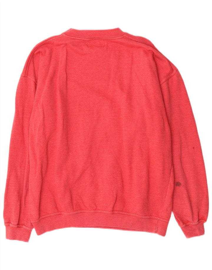 Suéter feminino VINTAGE com estampa oversized UK 18 XL algodão vermelho