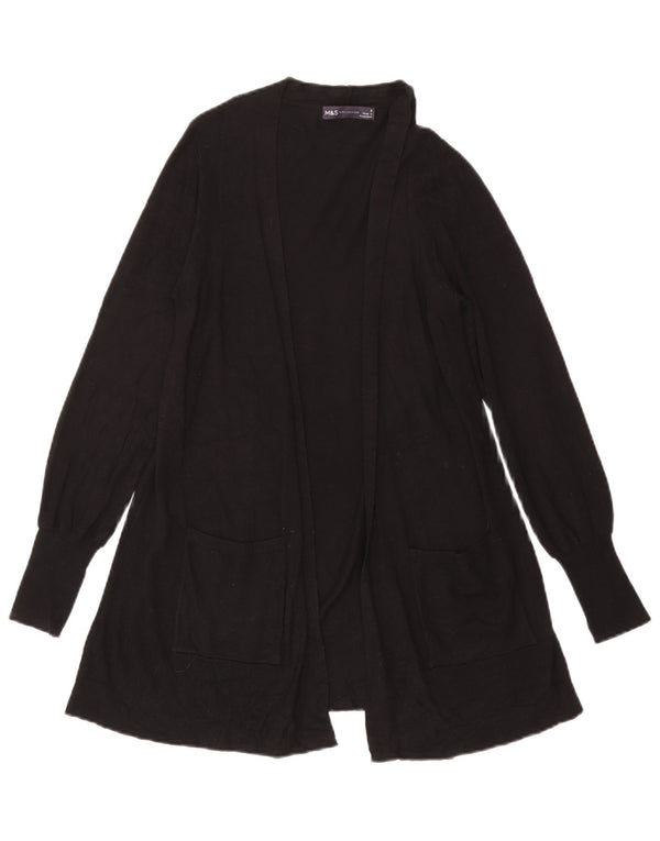 Suéter cardigã aberto feminino Marks & Spencer Reino Unido 10 viscose preta pequena