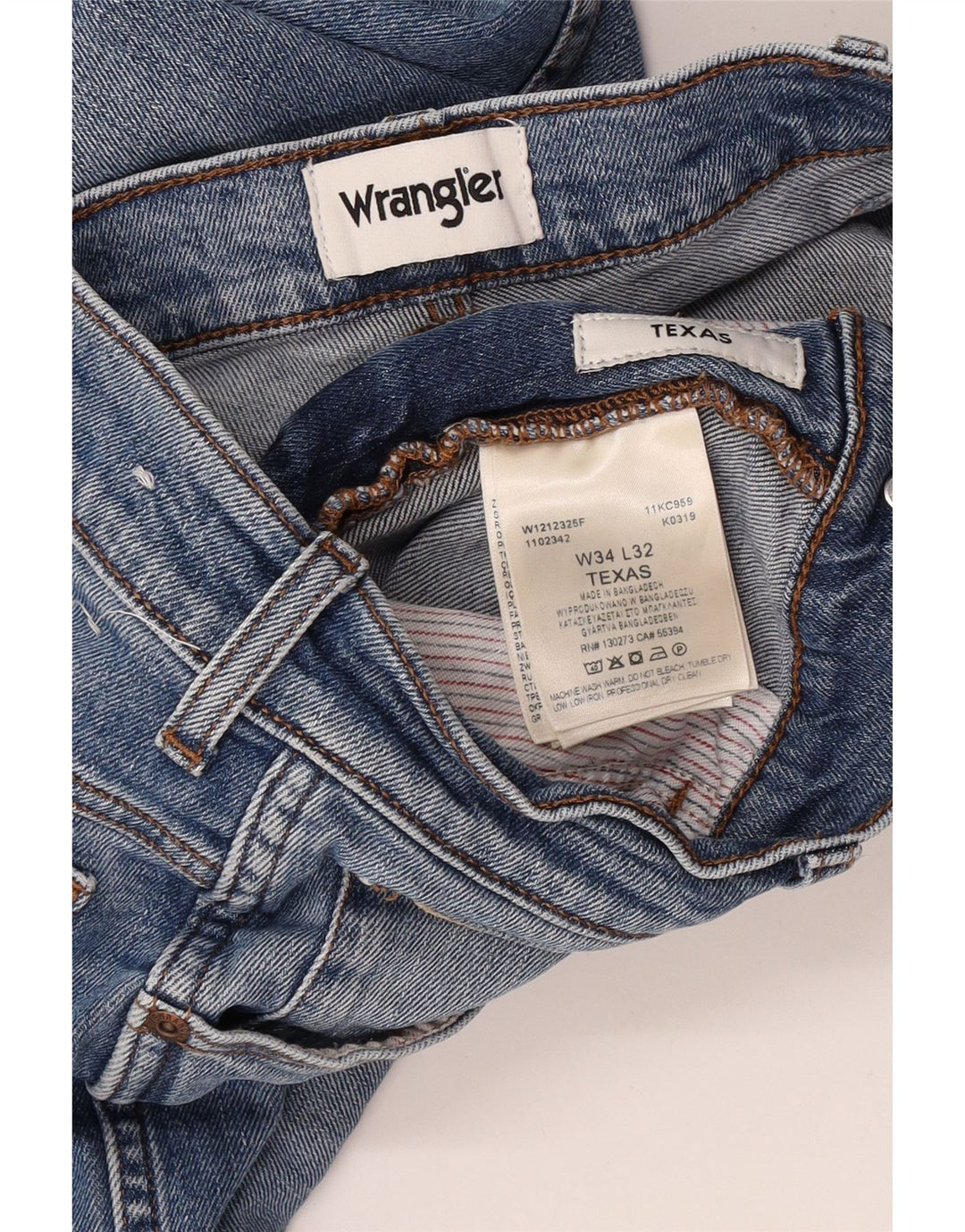Wrangler Masculino Texas Straight Jeans W34 L32 Azul Algodão