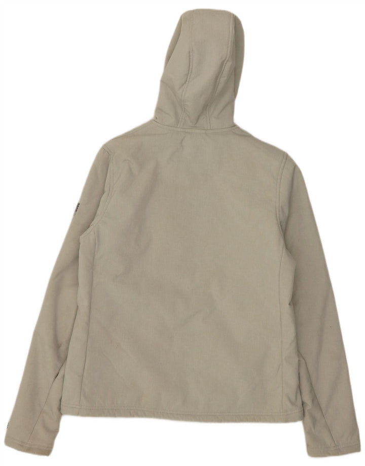 Jaqueta Sherpa com capuz feminina Superdry UK 12 poliéster cinza médio
