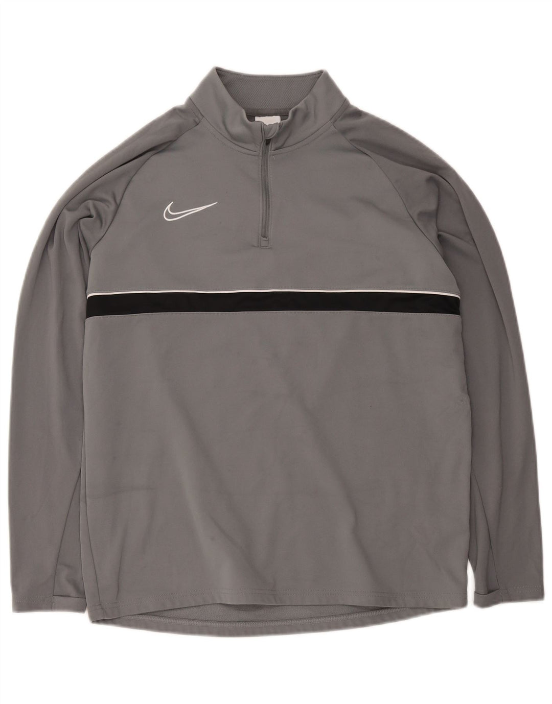 Pulôver masculino Nike Dri Fit com decote em zíper e moletom grande cinza colorido