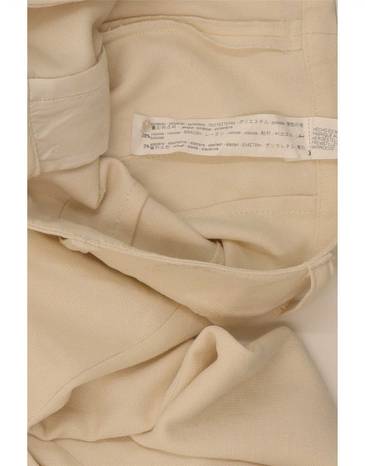 Calça feminina reta casual Zara médio W32 L33 poliéster branco