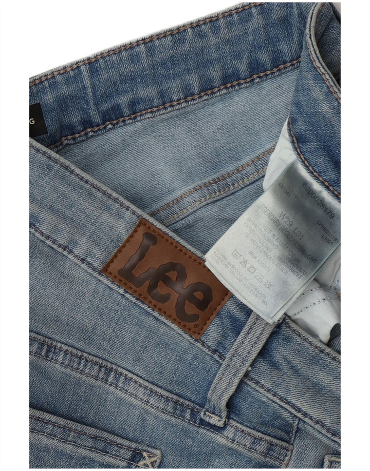 Lee Mens Mid Rise Regular Fit Calça Jeans Reta W29 L31 Algodão Azul
