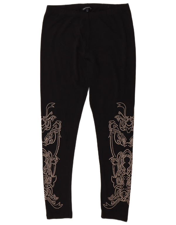 Leggings femininos French Connection UK 14 grandes pretos florais
