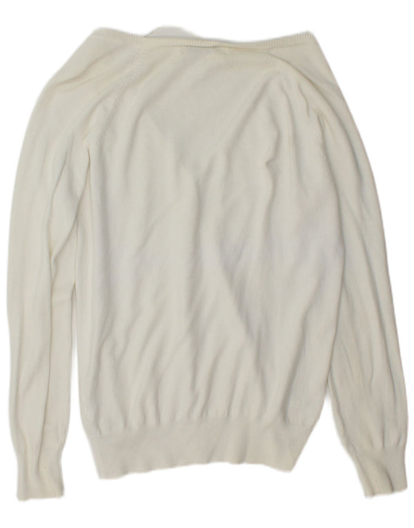 Suéter cardigã feminino Zara UK 18 XL algodão branco