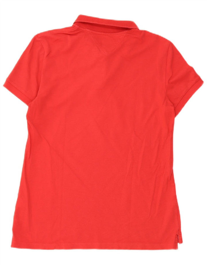 Camisa polo feminina Tommy Hilfiger Reino Unido 12 algodão vermelho médio