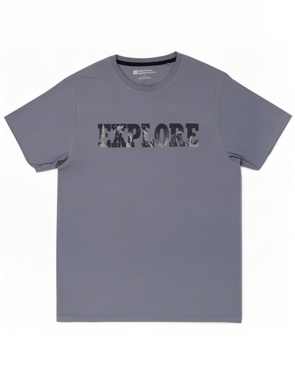 Camiseta gráfica masculina Mountain Warehouse grande algodão azul