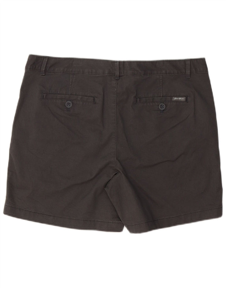EDDIE BAUER Shorts Chino feminino US 12 Grande W36 algodão preto