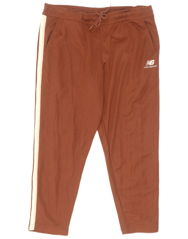 Calça de treino masculina New Balance XL marrom colorblock algodão