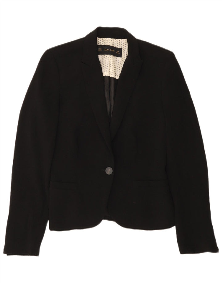 Jaqueta blazer feminina Zara com 1 botão Reino Unido 6 XS preto