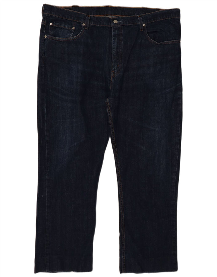 LEVI'S Masculino 752 Straight Jeans W42 L28 Azul Marinho Algodão