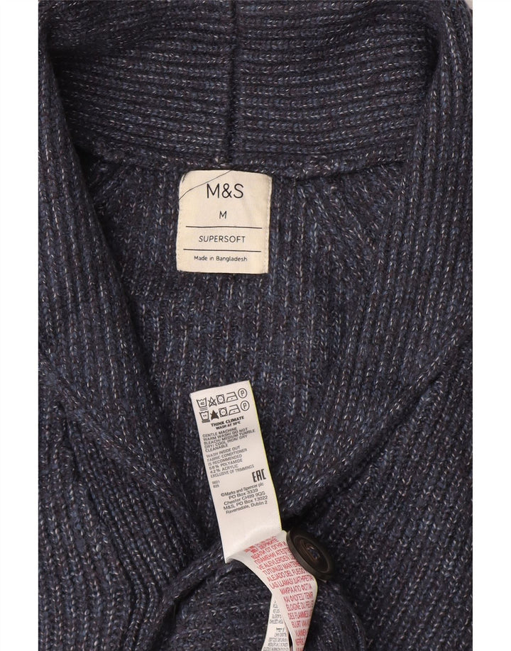 Suéter cardigã masculino Marks & Spencer médio azul marinho poliamida
