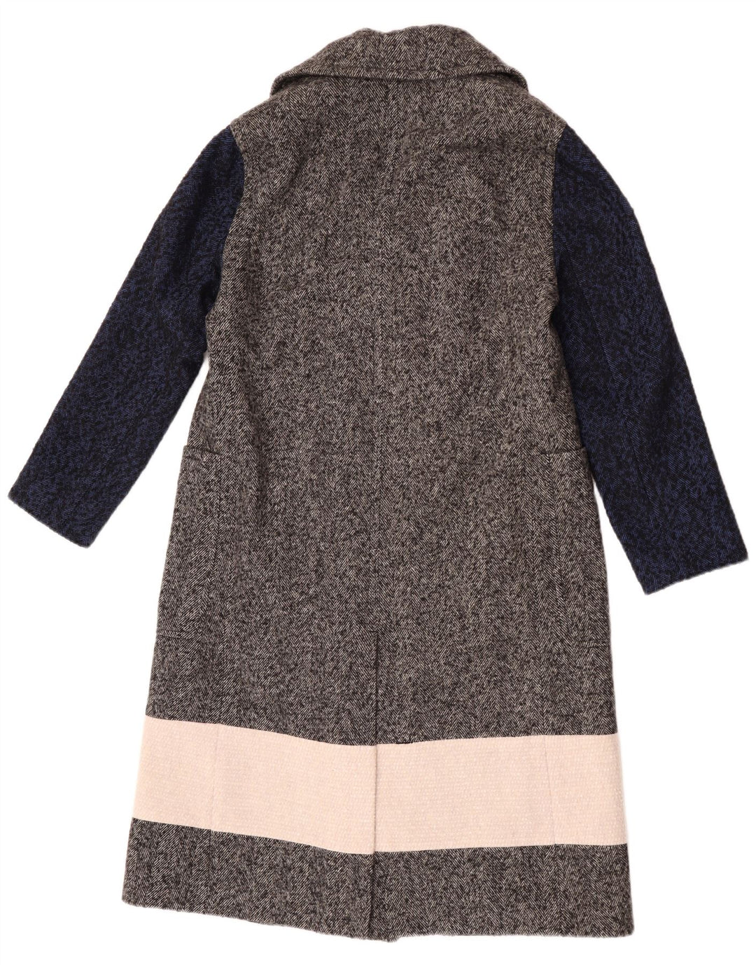 Casaco feminino French Connection com peito duplo Reino Unido 6 XS cinza colorblock