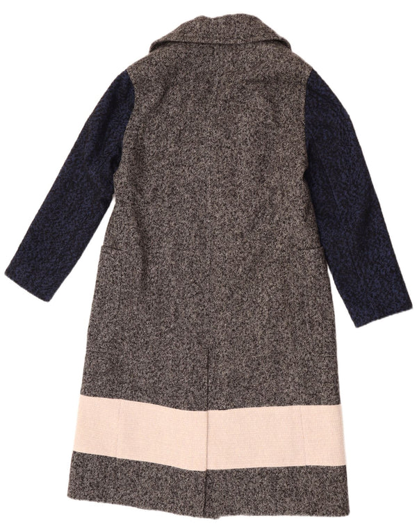 Casaco feminino French Connection com peito duplo Reino Unido 6 XS cinza colorblock