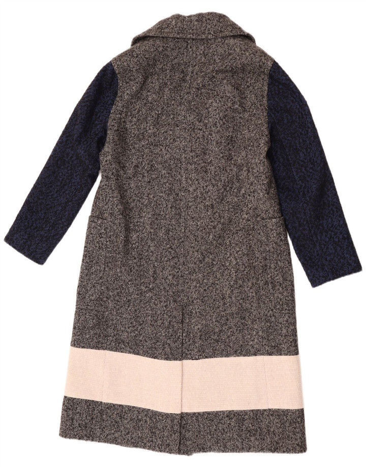 Casaco feminino French Connection com peito duplo Reino Unido 6 XS cinza colorblock