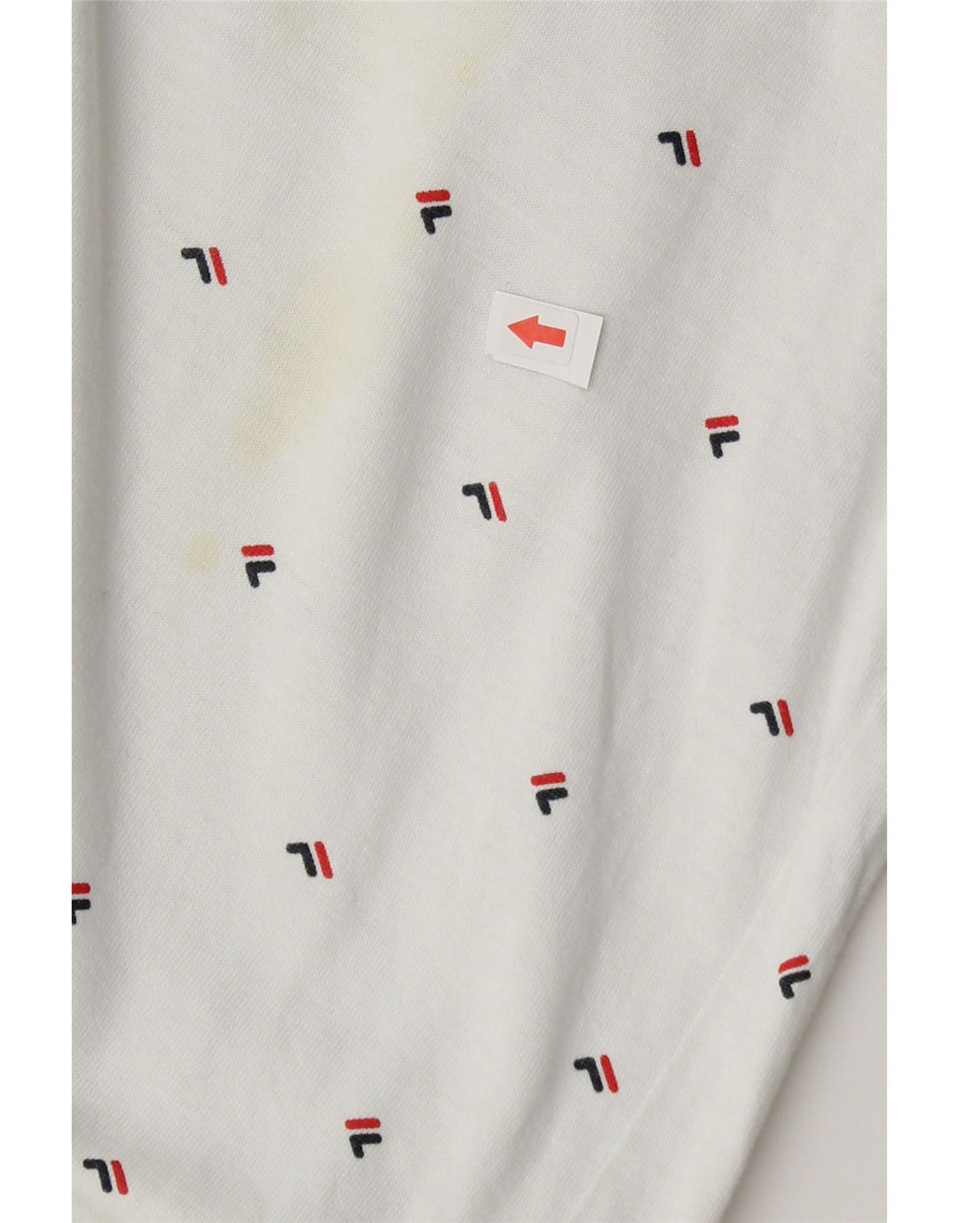 Camisa polo masculina Fila Graphic pequena algodão branco