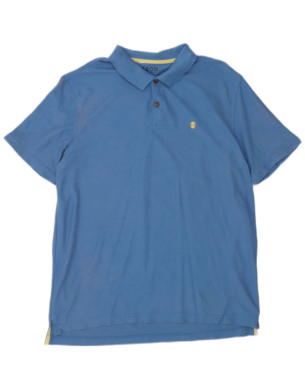 Camisa polo masculina Izod XL algodão azul