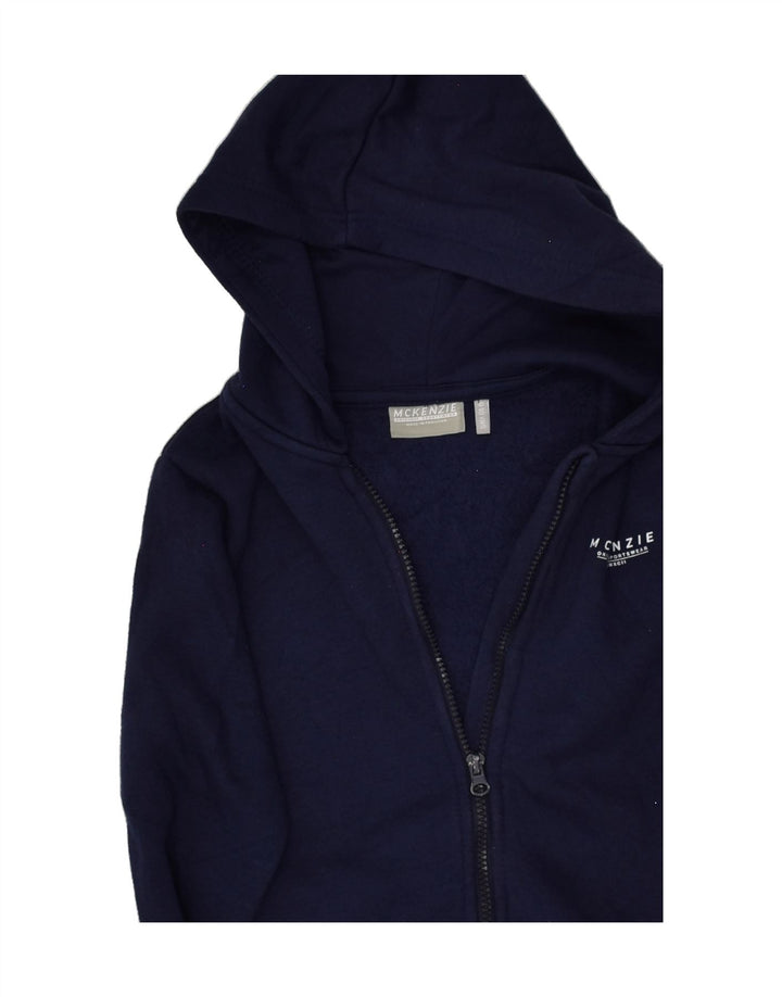 MCKENZIE Boys Zip Hoodie Sweater 8-9 Years Navy Blue Cotton | Vintage Mckenzie | Thrift | Second-Hand Mckenzie | Used Clothing | Messina Hembry 