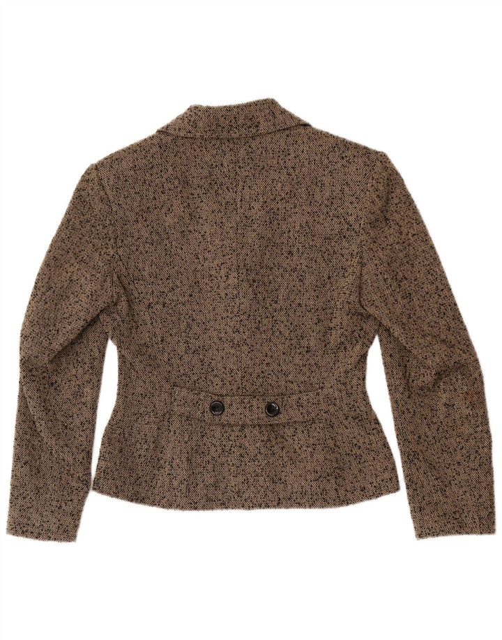 Jaqueta blazer feminina Max Dine com 4 botões IT 42 acrílico manchado marrom médio