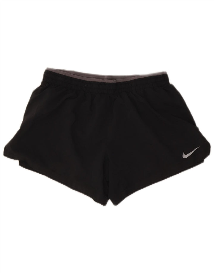 Shorts esportivos femininos Nike Dri Fit UK 10 poliéster cinza pequeno
