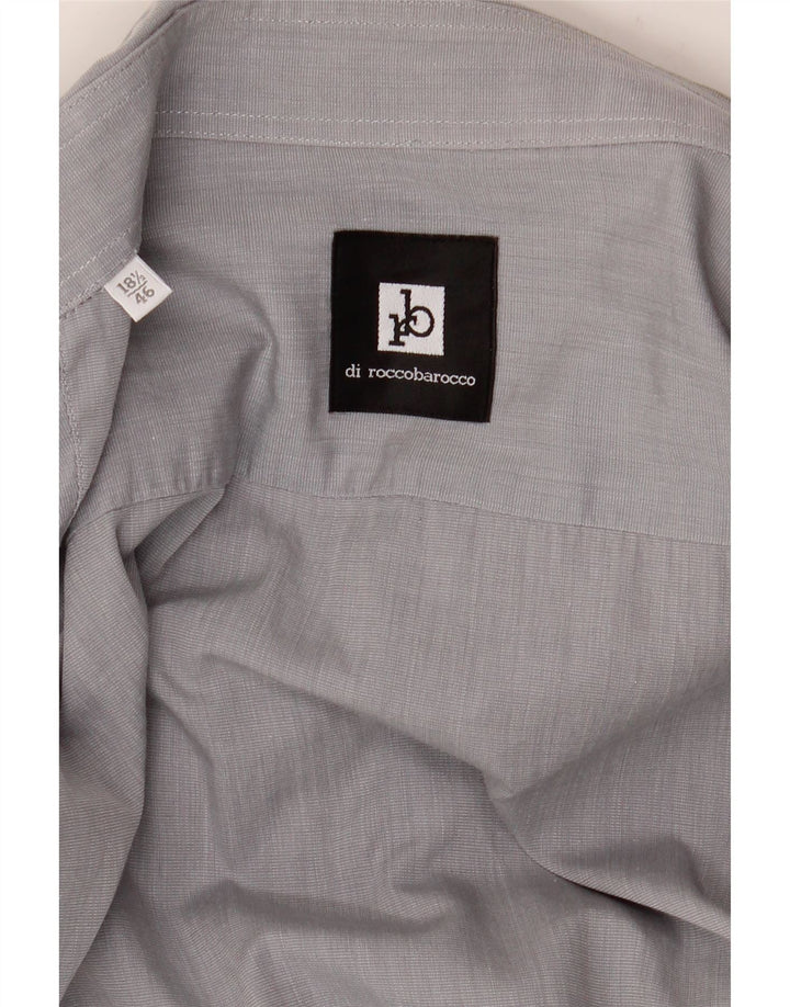 Camisa masculina Roccobarocco tamanho 46 18 1/2 2XL cinza