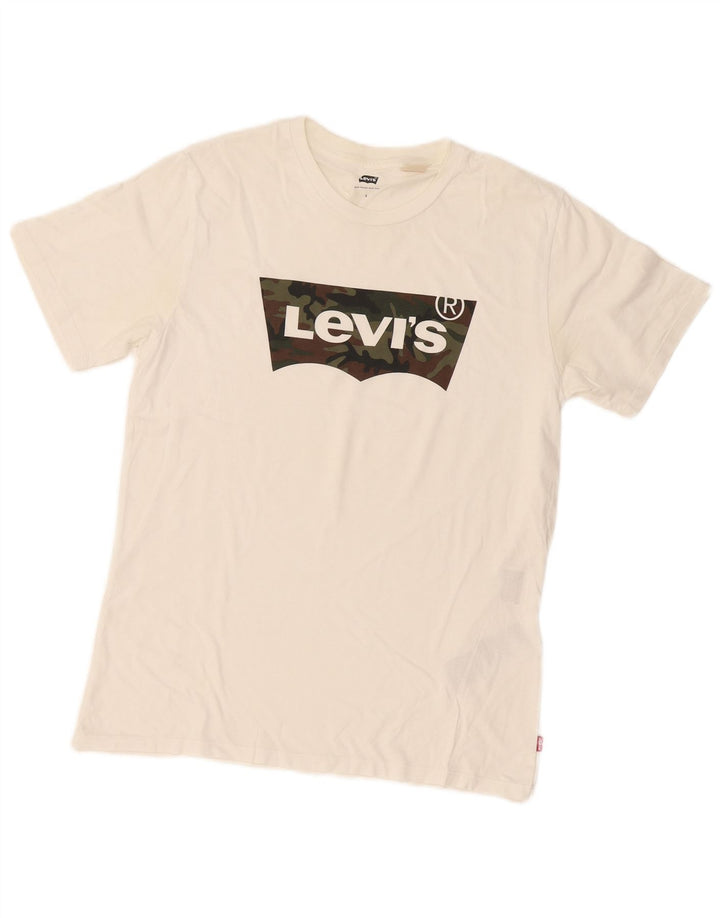 Camiseta gráfica masculina Levi's Top pequeno algodão branco