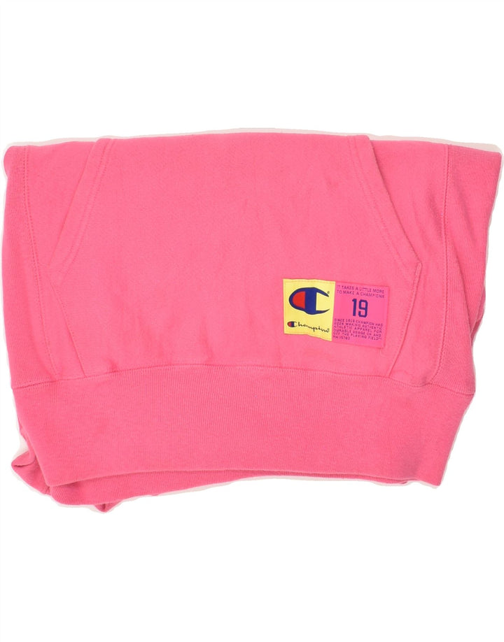 CHAMPION Womens Graphic Hoodie Jumper UK 6 XS Pink Cotton Vintage Champion and Second-Hand Champion from Messina Hembry 