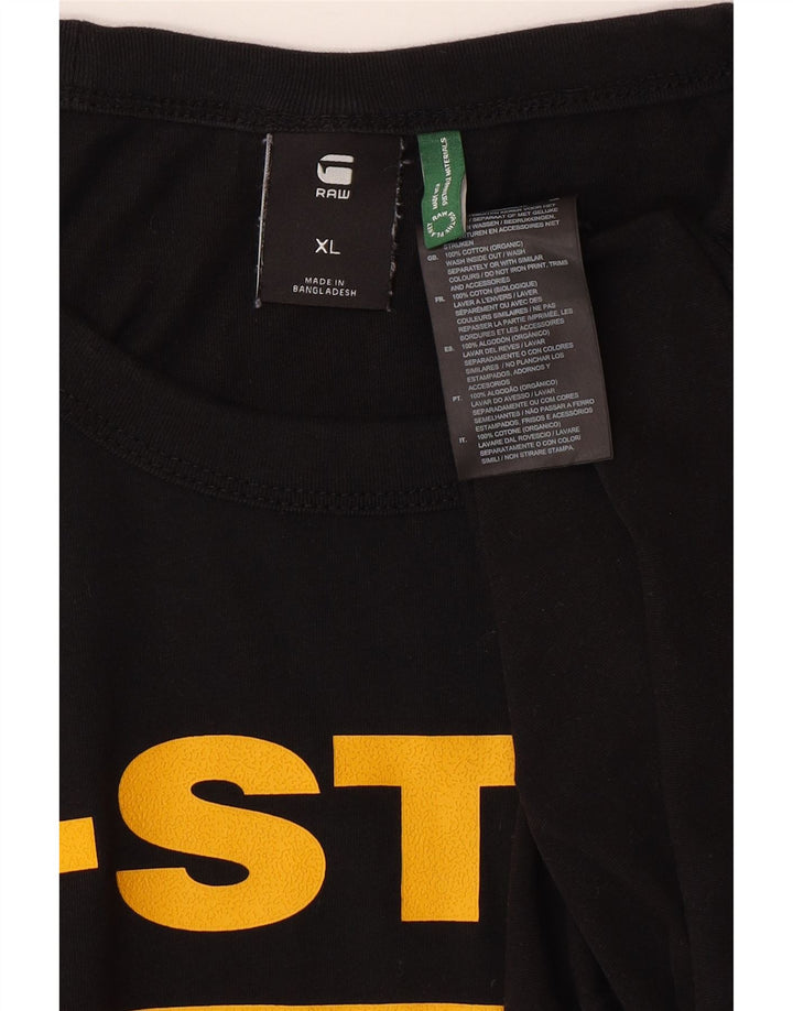Camiseta gráfica masculina G-STAR Top XL algodão preto