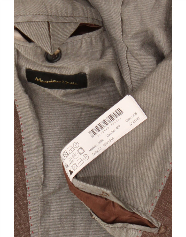 Jaqueta blazer masculina Massimo Dutti com 2 botões UE 52 grande lã marrom