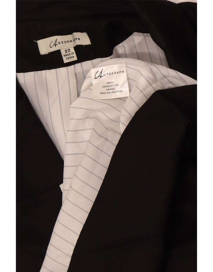 Jaqueta blazer feminina Marks & Spencer Autograph 3 botões Reino Unido 22 3XL preta