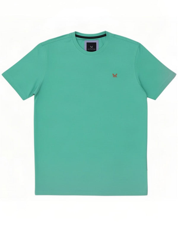Crew Clothing Mens Camiseta Top Grande Algodão Turquesa