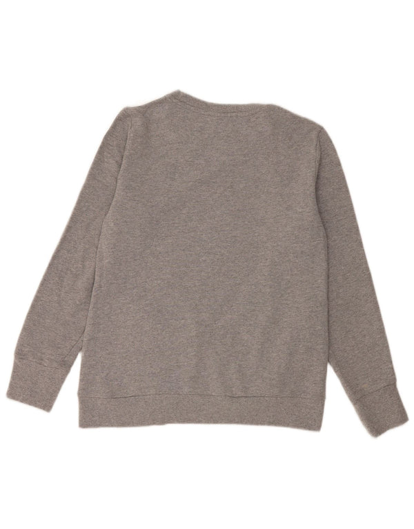 Adidas Womens Sweatshirt Jumper UK 12/14 Medium Grey Cotton