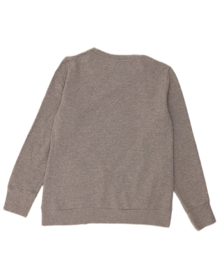 Adidas Womens Sweatshirt Jumper UK 12/14 Médio Cinza Algodão