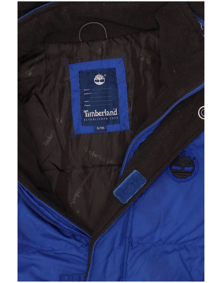 Casaco acolchoado com capuz TIMBERLAND menino 5-6 anos azul poliéster