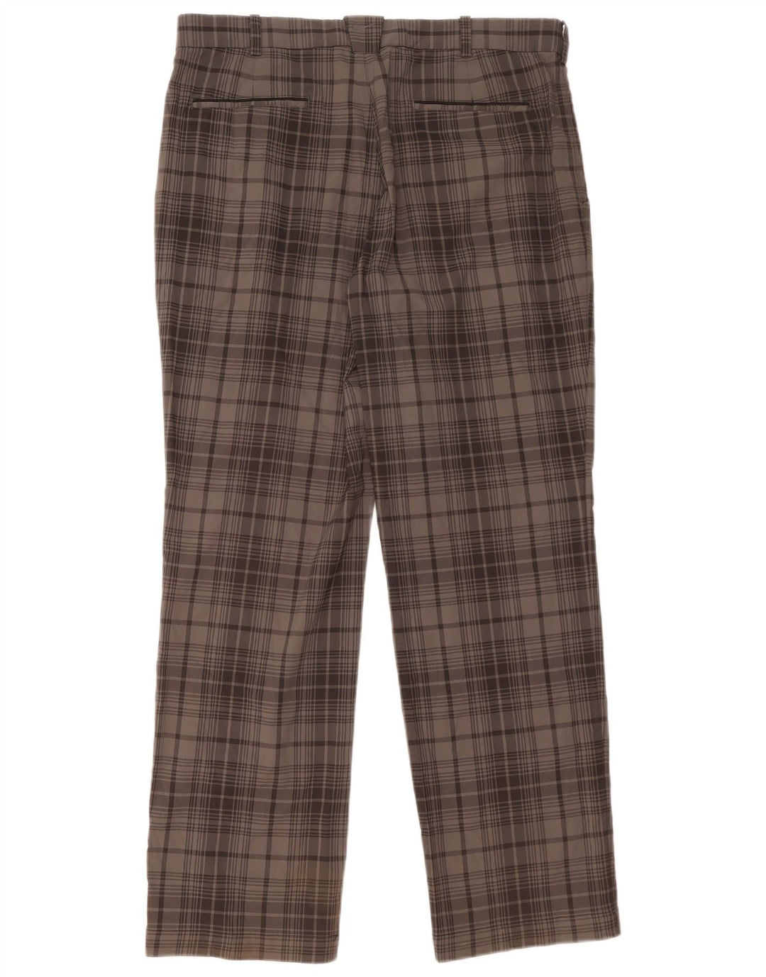 Calças Chino Masculinas NIKE Dri Fit Straight W36 L32 Cinza Check Poliéster