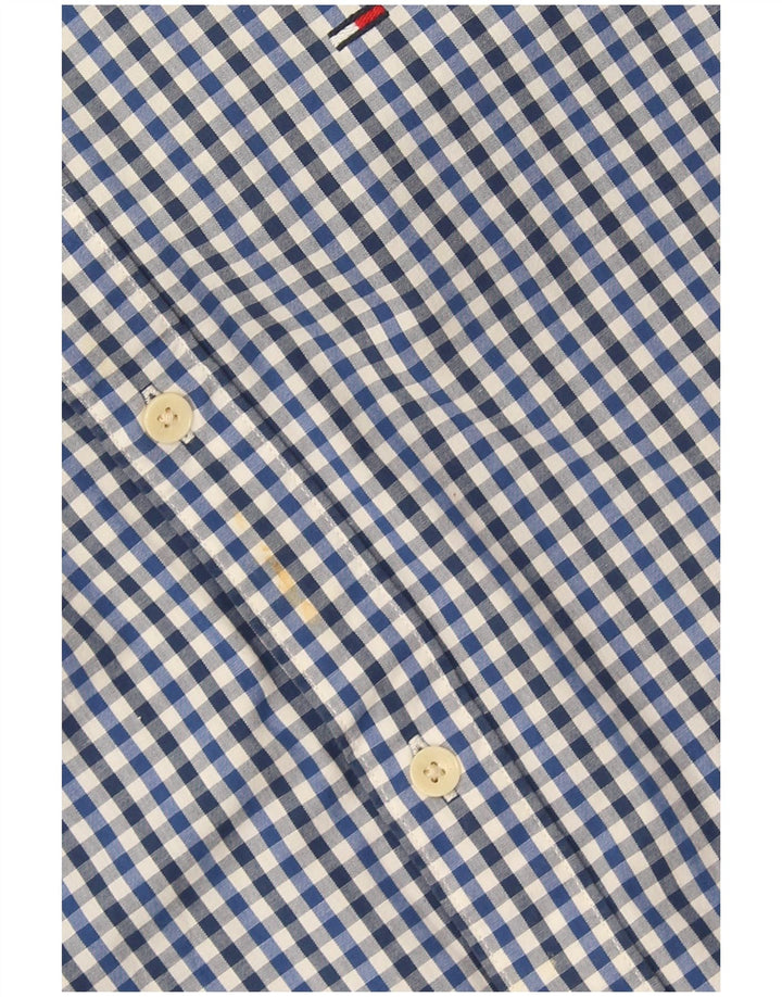 Camisa masculina Tommy Hilfiger Regular Fit XL azul algodão guingão