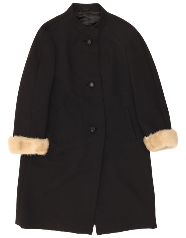 Sobretudo feminino Louisoder UK 12 médio preto lã nova