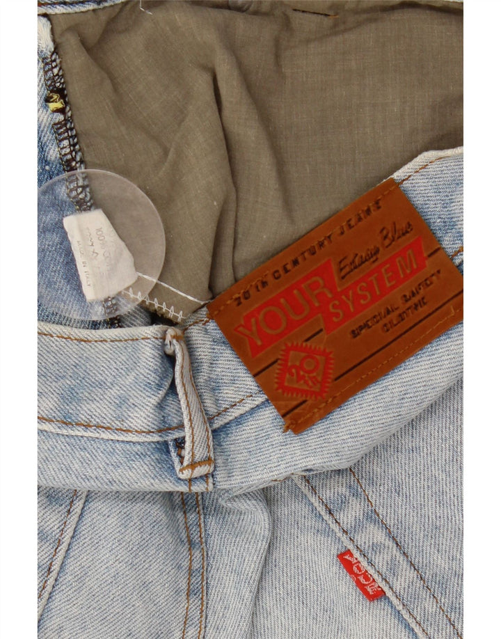 Jeans retos masculinos vintage W34 L30 algodão azul