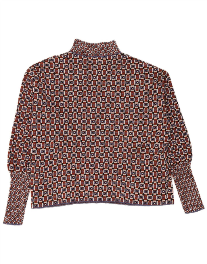 ZARA Suéter feminino oversized com gola de tartaruga Reino Unido 10 pequeno Borgonha