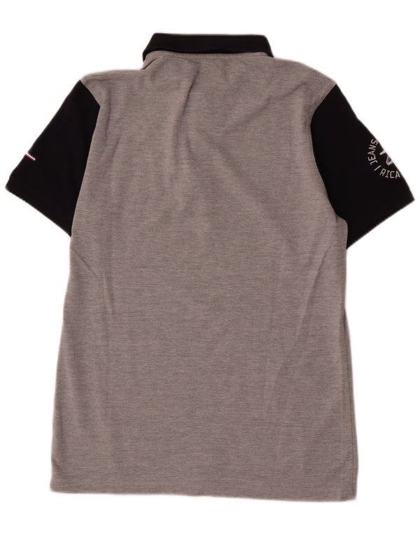 Rica Lewis Camisa polo masculina gráfica cinza médio algodão colorblock