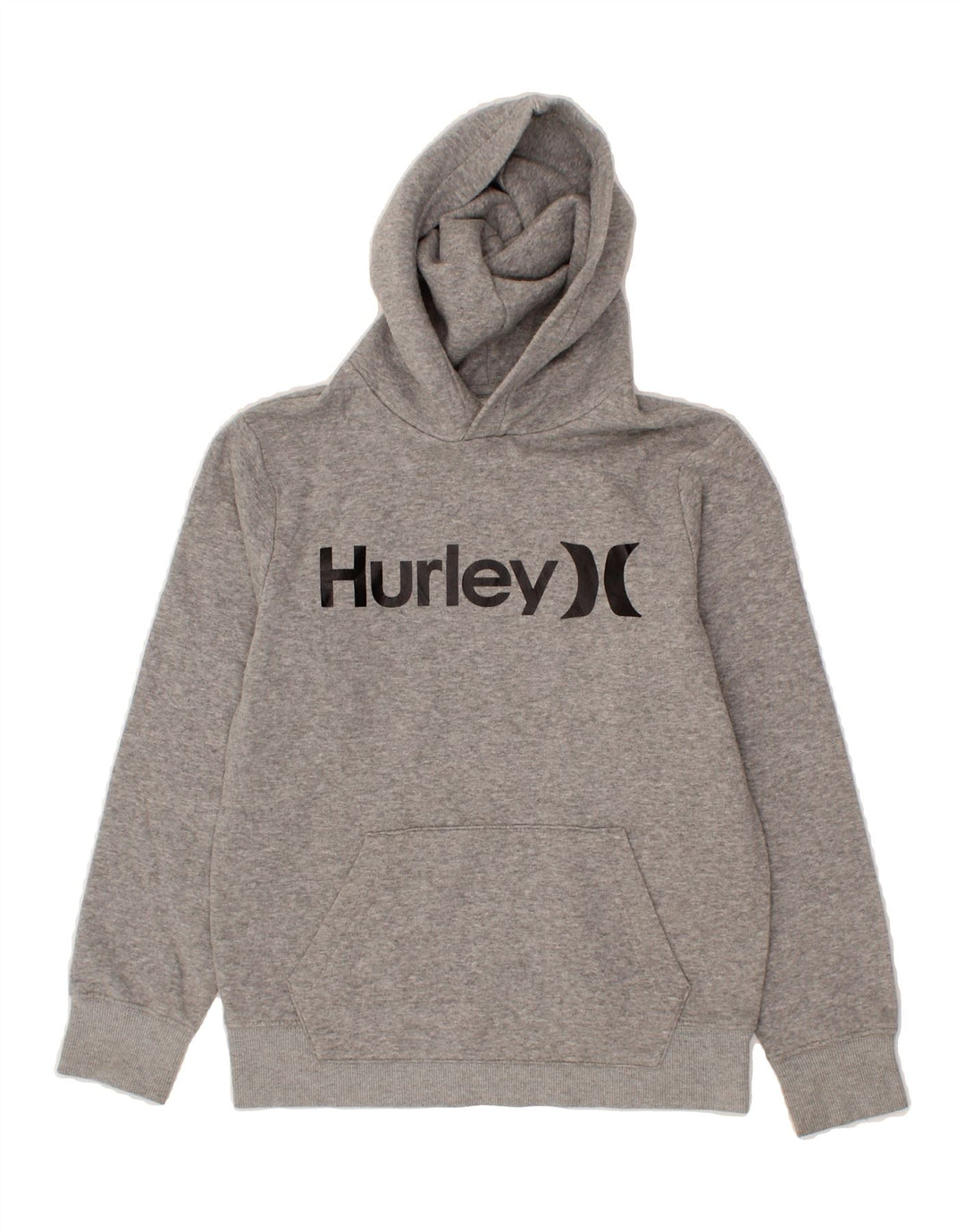 HURLEY Boys Graphic Hoodie Jumper 10-11 Years Grey Cotton Vintage Hurley and Second-Hand Hurley from Messina Hembry 