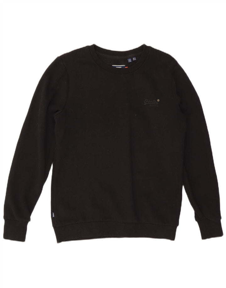 Suéter feminino Superdry UK 14 grande algodão preto